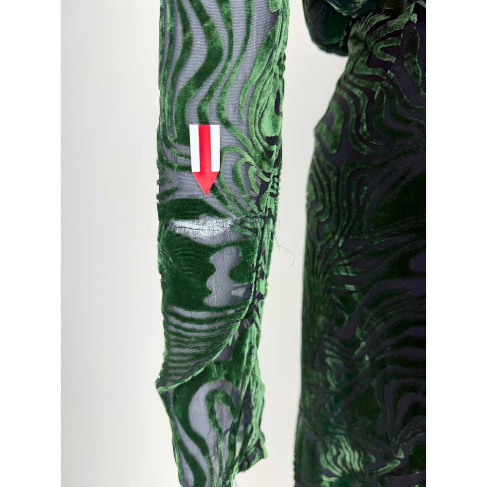 RONNY KOBO Astrid Dress Velvet Ruched Midi Dress Long Sleeve Plunge Size Small - Picture 7 of 7